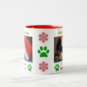 Kerstbeste foto van pap met ever tweekleurige koffiemok (Center)