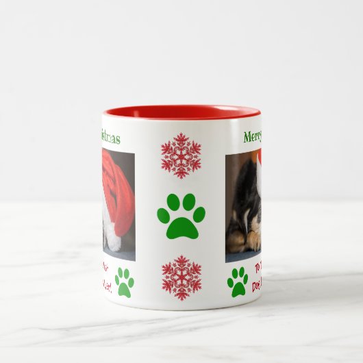 Kerstbeste foto van pap met ever tweekleurige koffiemok (Center)