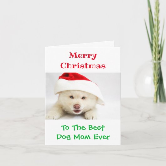 Kerstbeste hond Mam Oog Foto Kaart (Voorkant)