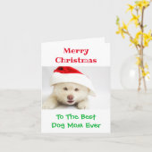 Kerstbeste hond Mam Oog Foto Kaart (Gele Bloem)