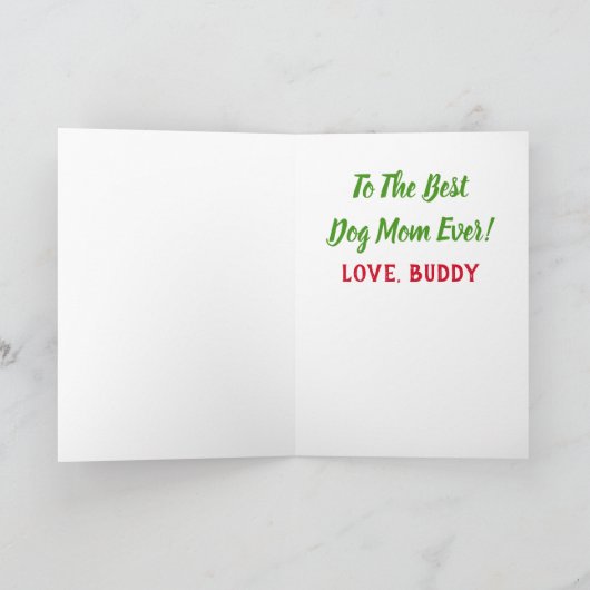 Kerstbeste hond Mam Oog Foto Kaart (Binnen)