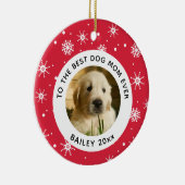 Kerstbeste hond Mam Oog Foto Keramisch Ornament (Rechts)