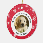Kerstbeste hond Mam Oog Foto Keramisch Ornament (Links)
