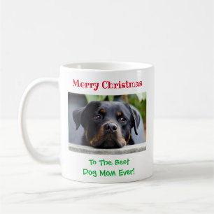 Kerstbeste hond Mam Oog Foto Koffiemok