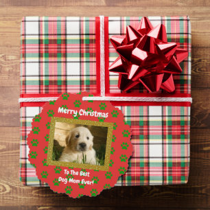 Kerstbeste hond Mam Oog Foto Ornament Kaart