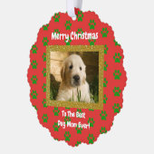 Kerstbeste hond Mam Oog Foto Ornament Kaart (Links)