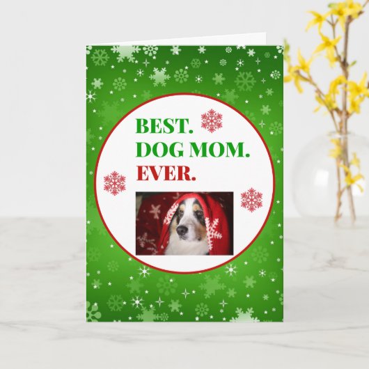 Kerstbeste hond ooit foto kaart (Gele Bloem)