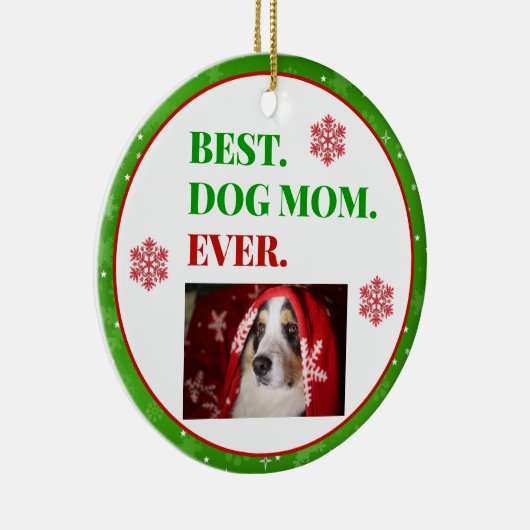 Kerstbeste hond ooit foto keramisch ornament (Rechts)