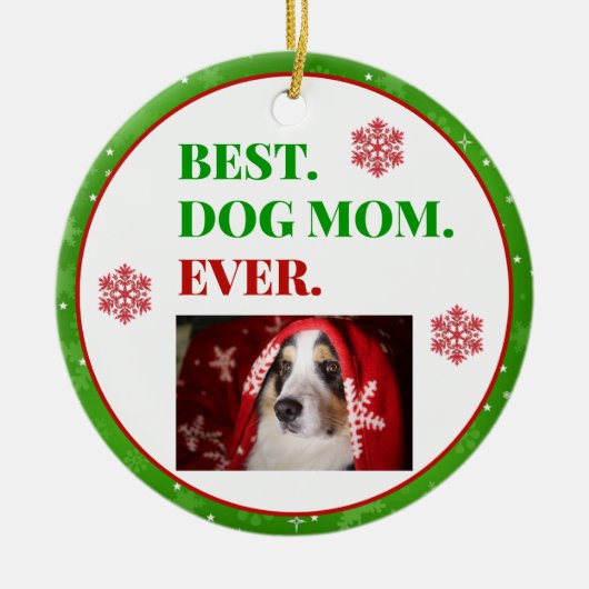 Kerstbeste hond ooit foto keramisch ornament (Voorkant)
