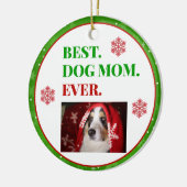 Kerstbeste hond ooit foto keramisch ornament (Links)