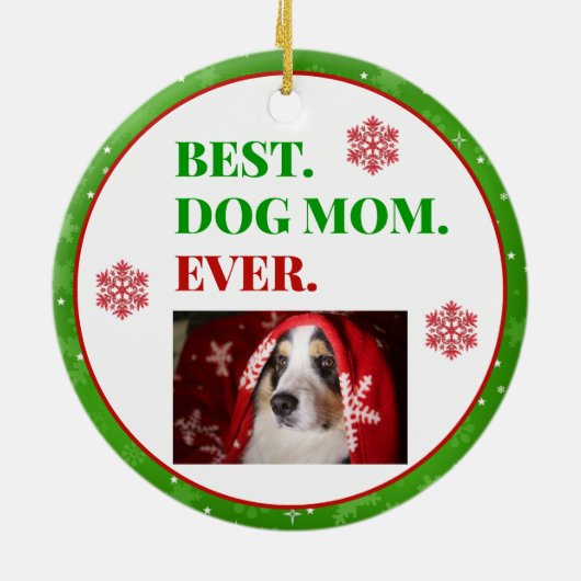 Kerstbeste hond ooit foto keramisch ornament (Achterkant)