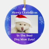 Kerstbeste hond ooit foto keramisch ornament (Voorkant)