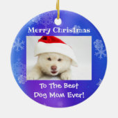 Kerstbeste hond ooit foto keramisch ornament (Achterkant)