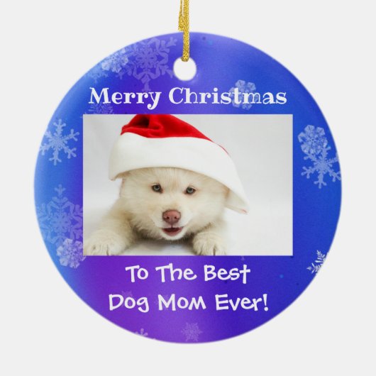 Kerstbeste hond ooit foto keramisch ornament (Achterkant)