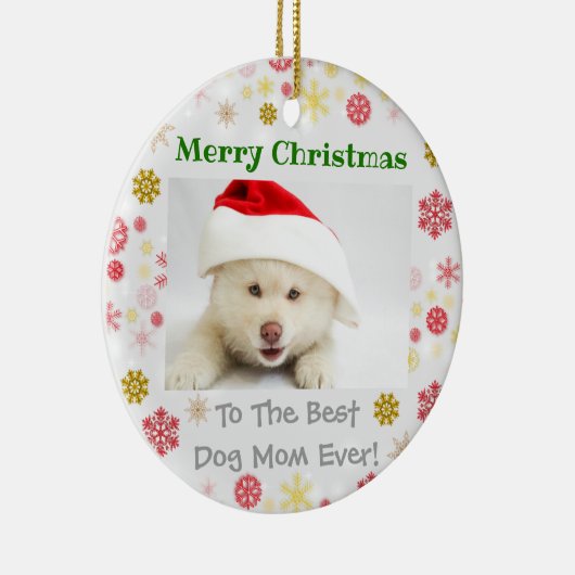 Kerstbeste hond ooit foto keramisch ornament (Rechts)