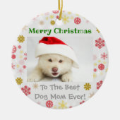 Kerstbeste hond ooit foto keramisch ornament (Voorkant)