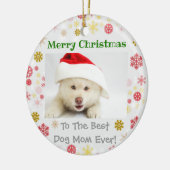 Kerstbeste hond ooit foto keramisch ornament (Links)