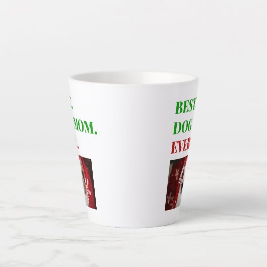 Kerstbeste hond ooit foto latte mok (Voorkant)