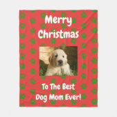 Kerstbeste hond op maat foto fleece deken (Voorkant)