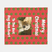 Kerstbeste hond op maat foto fleece deken (Voorkant (Horizontaal))