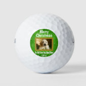 Kerstbeste hond op maat foto golfballen (Voorkant)