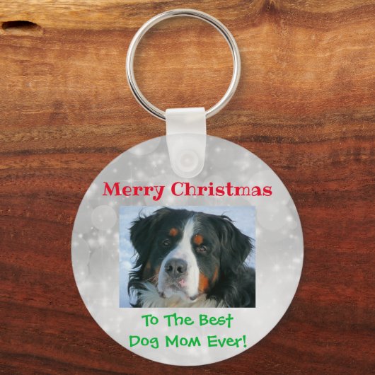 Kerstbeste hond op maat foto sleutelhanger (Voorkant)