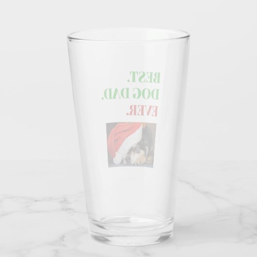 Kerstbeste hond pa ooit foto-bint glas (Achterkant)