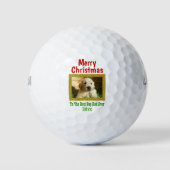 kerstbeste hond pap Aangepaste foto Golfballen (Voorkant)