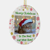 Kerstbeste kat mam ooit foto keramisch ornament (Rechts)