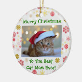 Kerstbeste kat mam ooit foto keramisch ornament (Links)