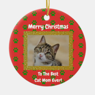 Kerstbeste kat mam ooit foto keramisch ornament