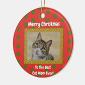 Kerstbeste kat mam ooit foto keramisch ornament (Links)