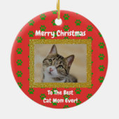 Kerstbeste kat mam ooit foto keramisch ornament (Achterkant)