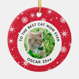 Kerstbeste kat mam ooit foto keramisch ornament