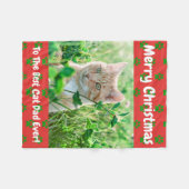 Kerstbeste kat Pap Ever Pet Foto Fleece Deken (Voorkant (Horizontaal))