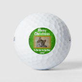 Kerstbeste kat Pap Ever Pet Foto Golfballen (Voorkant)