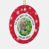 Kerstbeste kat Pap Ever Pet Foto Keramisch Ornament (Rechts)