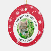 Kerstbeste kat Pap Ever Pet Foto Keramisch Ornament (Links)