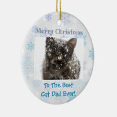 Kerstbeste kat Pap Ever Pet Foto Keramisch Ornament (Rechts)