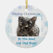 Kerstbeste kat Pap Ever Pet Foto Keramisch Ornament (Voorkant)