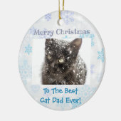 Kerstbeste kat Pap Ever Pet Foto Keramisch Ornament (Links)