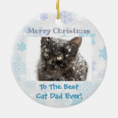 Kerstbeste kat Pap Ever Pet Foto Keramisch Ornament (Achterkant)