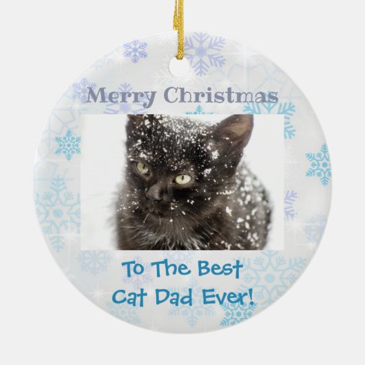 Kerstbeste kat Pap Ever Pet Foto Keramisch Ornament (Achterkant)