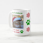 Kerstbeste kat Pap Ever Pet Foto Koffiemok (Voorkant links)