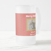 Kerstbeste kat Pap Ever Pet Foto Matglas Bierpul (Voorkant rechts)