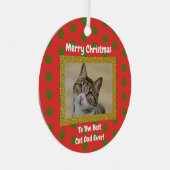 Kerstbeste kat Pap Ever Pet Foto Metalen Ornament (Voorkant Rechts)