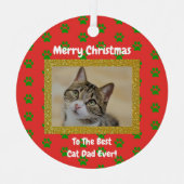 Kerstbeste kat Pap Ever Pet Foto Metalen Ornament (Voorkant)