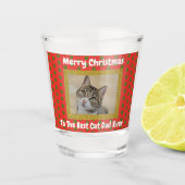Kerstbeste kat Pap Ever Pet Foto Shot Glas (Voorkant)