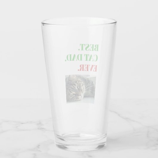 Kerstbeste kat pap ooit foto-bint glas (Achterkant)