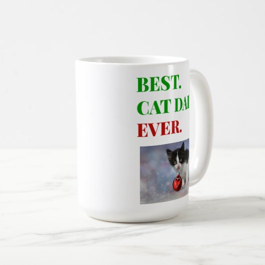 Kerstbeste kat pap ooit foto koffiemok (Voorkant rechts)